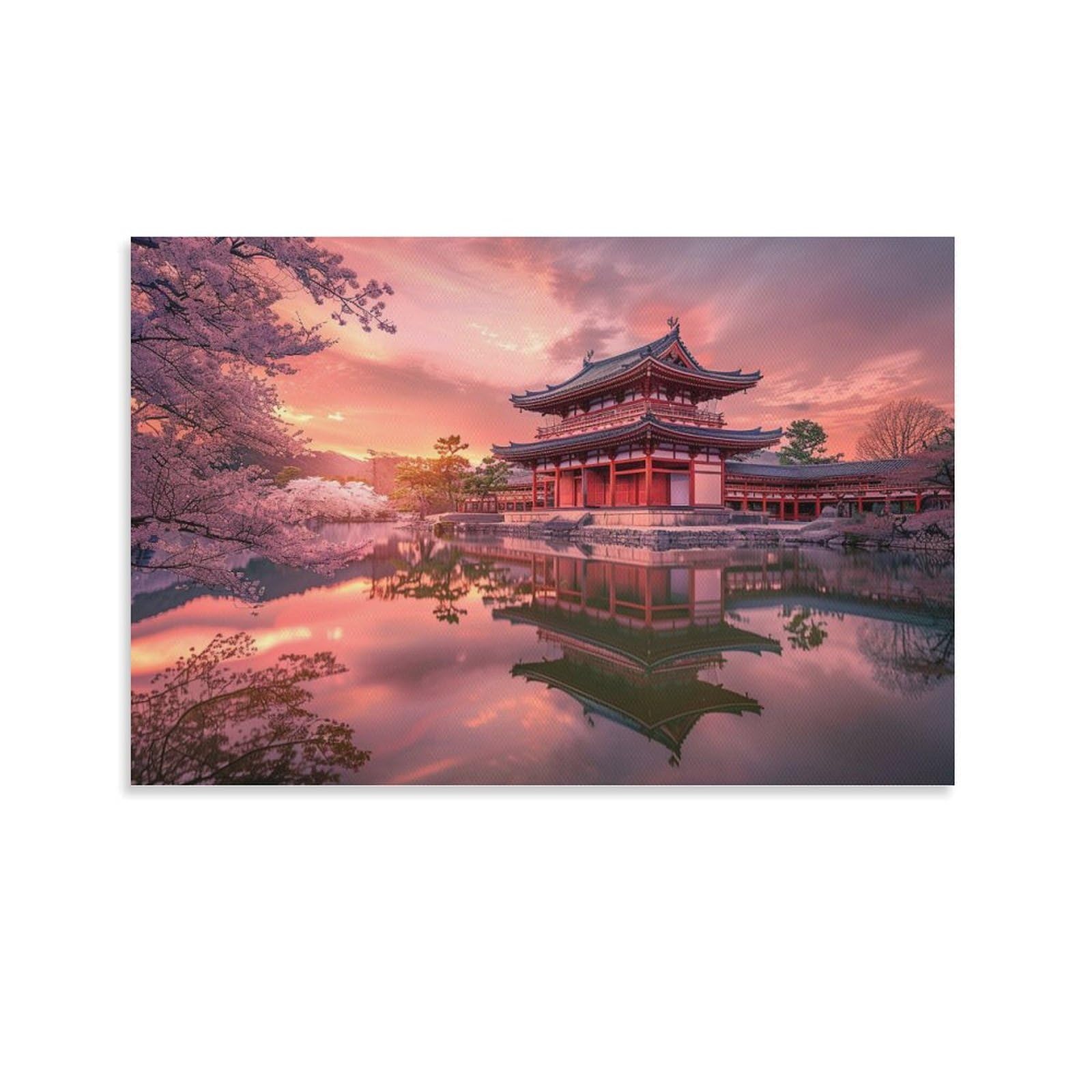 絵画 城の絵　風景画 絵画 風景画 日本の城 桜と姫路城 インテリアアート額付き